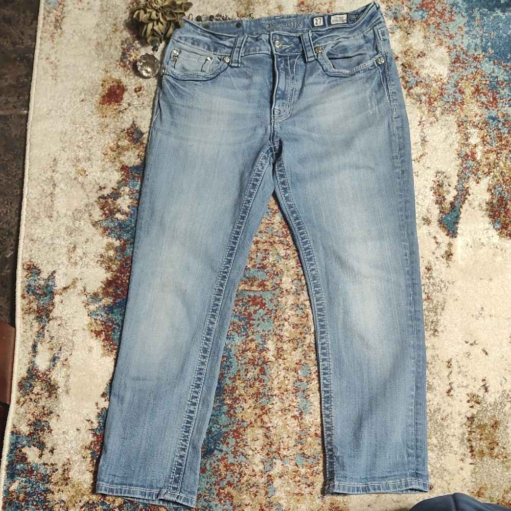 Miss Me Blue Boyfriend Capri Jeans